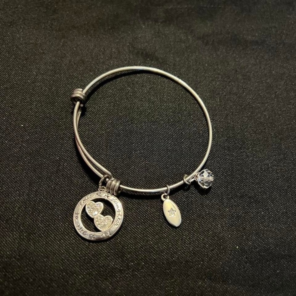 Alex and Ani Gift of Love for a Daughter Bangle Bracelet Silver Tone‎ Adjustable
